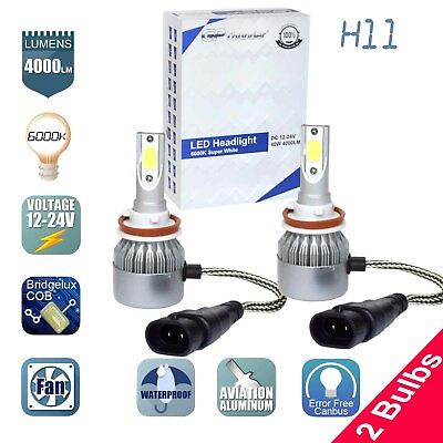 🔥🔥 GP Thunder Cree LED Headlight H11 6000K Low Beam Fog 2 Bulbs White 🔥🔥🔥 $11.99