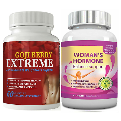 #ad Goji Berry Immune Health Weight Loss amp; Woman#x27;s Hormone Balance Support Capsules $31.75