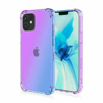 #ad iPhone 12 Silicone Protective Case Cover Skin Purple amp; Blue $3.99