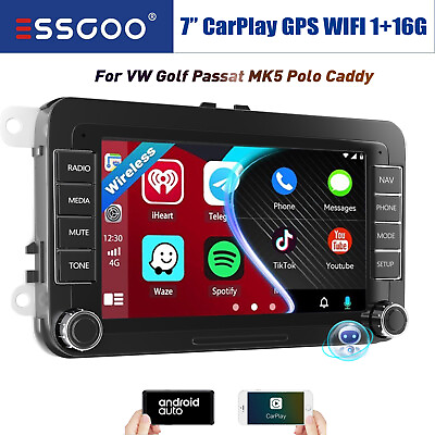 #ad For VW Volkswagen Jetta Passat Polo Android 13 CarPlay 7quot; Car Stereo WIFI GPS BT $98.49