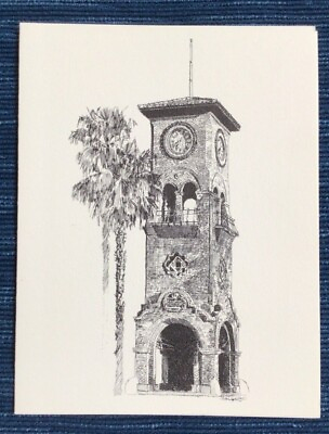 #ad Vintage 1980 Bakersfield California Beale Memorial Clocktower Notecard Card 770A $9.95