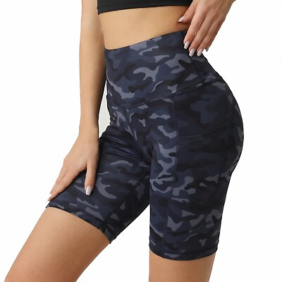 #ad Women#x27;s High Waist Tummy Control Workout Biker Shorts With Pockets For Running $9.90