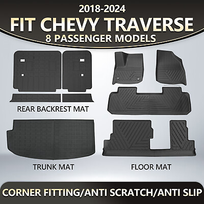 #ad Floor Mats Backrest Mat Cargo Liners Anti Slip For 2018 2024 Chevy Traverse $188.99