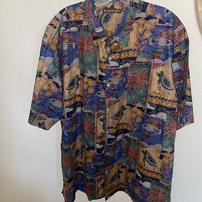 #ad Tori Richard in USA Button Up Shirt XL Turtles Fish 100% Cotton Hawaiian $29.99