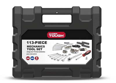 #ad 113 Piece 1 4 and 3 8 inch Drive SAE Mechanics Tool Set New Condition $17.89