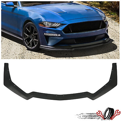 #ad GT Style Front Bumper Lip Body Kit Splitter Spoiler Black For Ford Mustang 18 23 $39.20