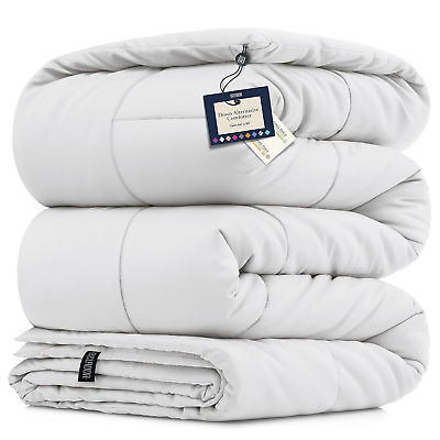 #ad BELADOR White Comforter Duvet Insert Twin Size Bed Comforter All Season Down Al $22.95