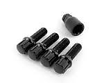 #ad EXTENDED BLACK ALLOY WHEEL LOCKING BOLTS BMW M14x1.25 43mm for Spacers GBP 17.99