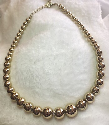 #ad Vintage Gold Tone Beaded 20quot; Necklace $14.00