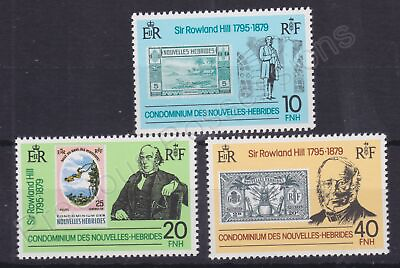#ad 1979 SIR ROWLAND HILL STAMP CENTENARY NOUVELLES HEBRIDES SET SG F285 F287 GBP 2.95