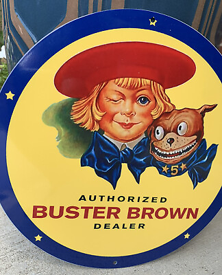#ad Vintage Style Buster Brown Dealer Metal Heavy Quality Sign $55.00