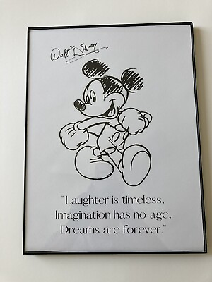 #ad Disney Mickey Mouse Walt Canvas Print Framed Wall Art 12 x 16 Glass Frame New $49.99