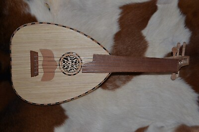 #ad Vintage Instrument Musical Arabian quot;Al Oudquot; Medium Wood Moroccan Handmade Decor $30.44