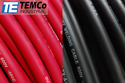 #ad WELDING CABLE 2 0 100#x27; 50#x27;BLACK 50#x27;RED FT BATTERY USA NEW Gauge Copper AWG Solar $399.95
