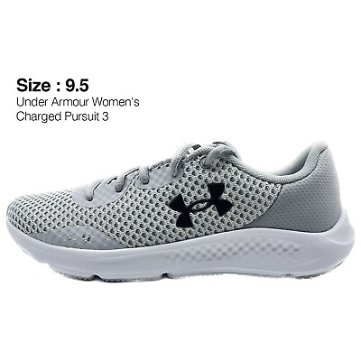 #ad Under Armour Women#x27;s Charged Pursuit 3 Gray Running Shoes US Shoe Size 9.5 $49.99