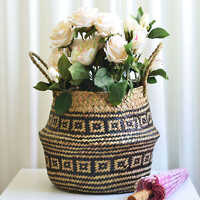 #ad Clothing Basket Portable Decoration Handmade Woven Flower Basket 4 Sizes $61.82