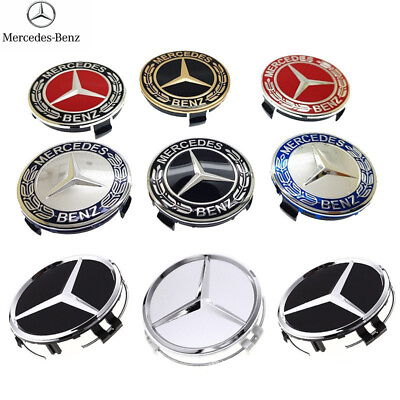 #ad SET OF 4 Mercedes Benz 75MM 60MM Classic Wheel Rim Center Hub Caps Cover AMG $12.99
