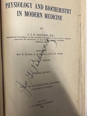 #ad Physiology and Biochemistry in Modern Medicine J. J. R. MacLeod 1922 VERY RARE $350.00