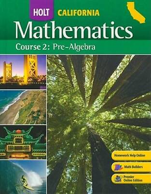 #ad Holt Mathematics: Course 2: Pre algebra Hardcover GOOD $6.53