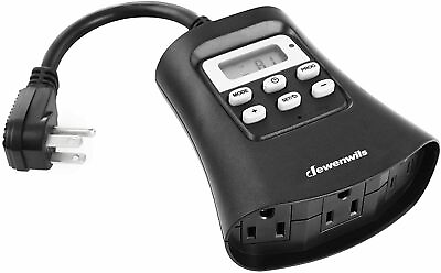 #ad DEWENWILS Outdoor Timer Outlet Plug in Digital Outside Timer for Holiday Light $16.14
