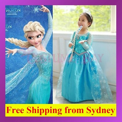 #ad Disney Frozen Princess Girl Queen Elsa Costume Cosplay Party Dress Tutu AU $19.95