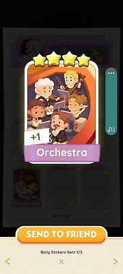 #ad Orchestra Monopoly GO 4⭐ Sticker Read Description Instant Delivery $5.99