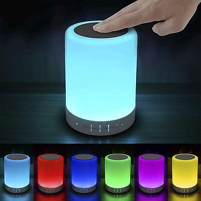 #ad Elecstars Touch Bedside Lamp with Bluetooth Speaker Dimmable Color Night Li... $35.34