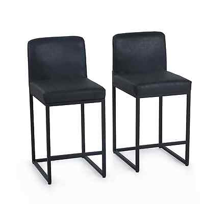 PHI VILLA 24#x27;#x27; Bar Stools Counter Height with Metal Frame for Kitchen Set of 2 $185.99
