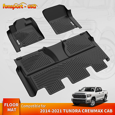 #ad Floor Mats Floor Liner for Toyota Tundra CrewMax 2014 2021 TPE All Weather $85.99