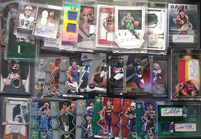 #ad NBA NFL MLB 20 Card Lot 10 Auto Patch 10 RC Numbered Prizms MORE ALL CASED $30.00