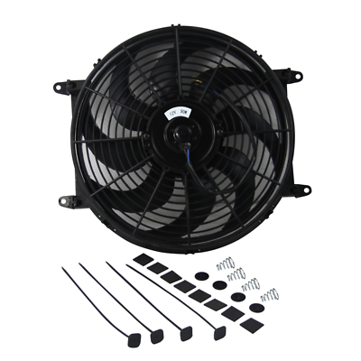 #ad 14inch 12V 90W Universal Electric Radiator Cooling Slim Fan Push Pull Mount Kits $29.99