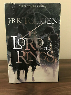 #ad RARE 2001 JRR Tolkien The Lord Of The Rings Three Volume Edition Book Box Set PB $39.99