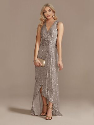 #ad Women#x27;s Evening Gown Elegant Split Party Wedding Sequin Formal Ball Dress New $79.12