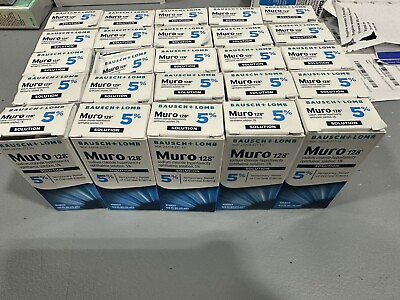 #ad MURO 128 5% SOLUTION LOT OF 25 BOXES 1 2 Oz 15mL Bausch Lomb EXPIRES 2026 $339.00