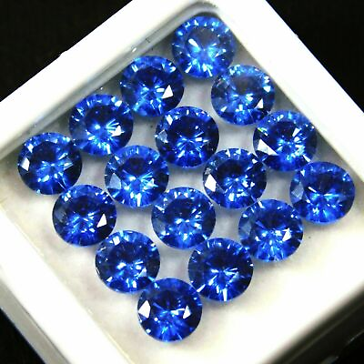 #ad 16 PCS Natural Blue Untreated Sapphire Round Cut Gemstone CERTIFIED Lot 5 MM $8.94