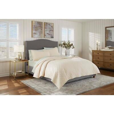 #ad Home Decorators Quilt Set 90quot; x 104quot; Cotton Blend Solid Color King Size Brown $91.93