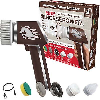 #ad Horsepower As Seen on TV Handheld Cordless Rechargeable Spinning Power Scrubber $36.05