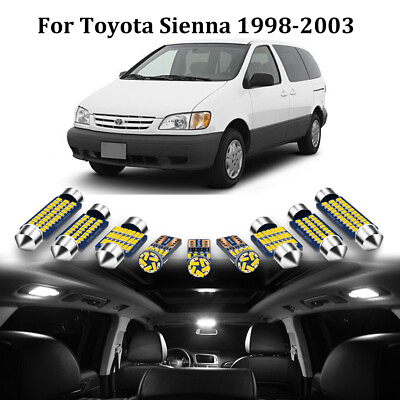 #ad 15x LED Interior Lights Package For 1998 2003 Toyota Sienna License plate Light $15.98