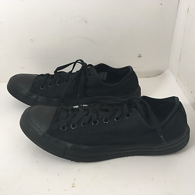 #ad Converse All Star Sneakers Unisex M9 W11 Black Canvas Lace Up Low Top Athletic $10.95