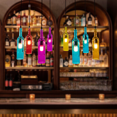 #ad 8 Glass Bottle Light Chandelier Pendant Style Light Lighting Wine Decor Bar Club $63.65