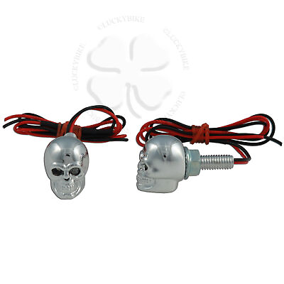#ad Skull LED License Plate Bolts Red Motorcycle Car Tag Accent Light Fastener $9.99