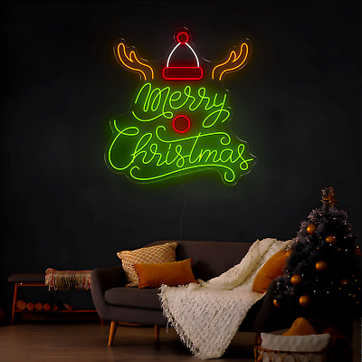 #ad Merry Christmas Neon Sign Christmas Neon Sign Led Neon Wall Decor $295.99