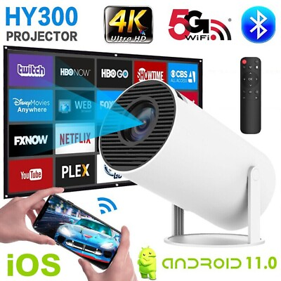 #ad 4K Mini Projector 10000 Lumen LED 1080P WiFi Bluetooth UHD Portable Home Theater $80.00