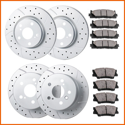 #ad #ad Fit 2012 2013 2014 2017 Toyota Camry Front Rear Brakes Rotors and Ceramic Pads $129.99