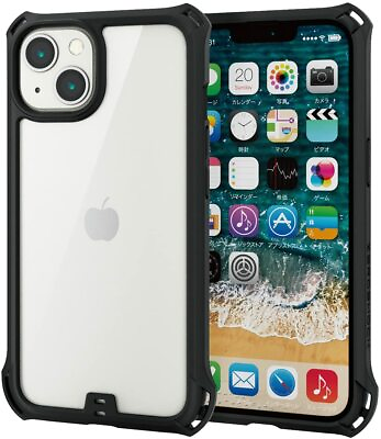 #ad ELECOM iPhone 13 Case Cover 6.1 ZEROSHOCK Frame Color Black PM A21BZEROFCBK $38.39