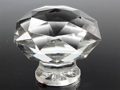 #ad Vintage Czech faceted crystal glass Chandelier Prism handle knob 63mm $25.00