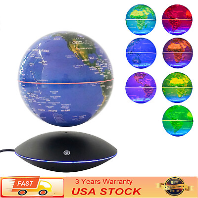 #ad Floating Levitating Globe Magnetic Levitation World Map LED Lamp 360° Rotation $71.10