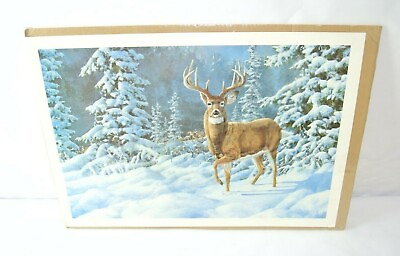 #ad Robert E. Bear 1986 Winter Deer Signed Print Limited Edition 499 850 $140.00