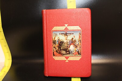 #ad 1954 THE LIFE OF CHRIST Catholic Press Red Leather Hardcover $20.00
