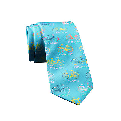 #ad Cycologist Necktie Funny Neckties for Men Nerdy Tie for Guys Biking Novelty Ties $6.80